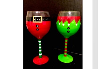 Paint Nite: Santa & Elf Wine Glasses